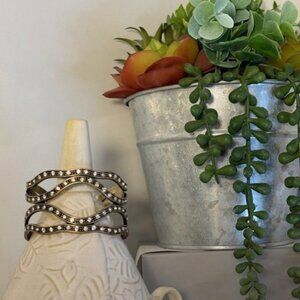 Park Lane "Ala Mode" Cuff Bracelet – Antique Gold with Crystal Accents